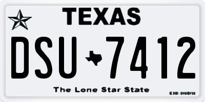 TX license plate DSU7412