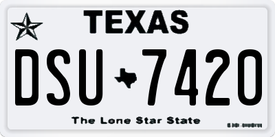TX license plate DSU7420