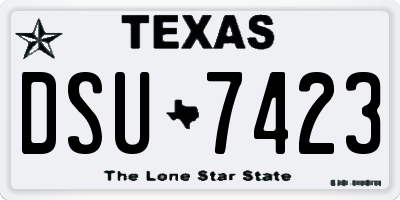 TX license plate DSU7423