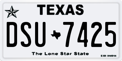 TX license plate DSU7425