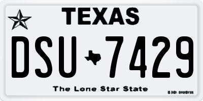 TX license plate DSU7429