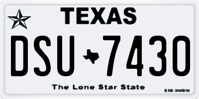 TX license plate DSU7430