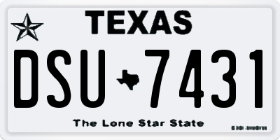 TX license plate DSU7431