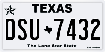 TX license plate DSU7432