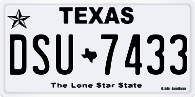 TX license plate DSU7433