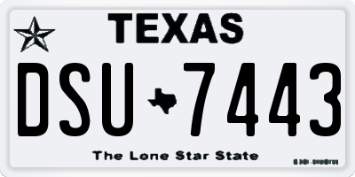 TX license plate DSU7443