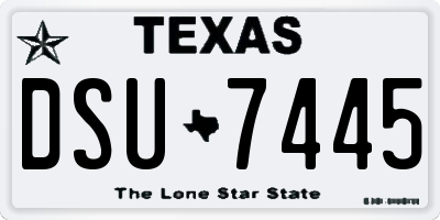 TX license plate DSU7445