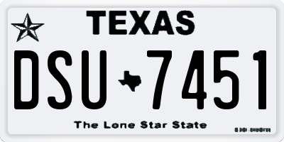 TX license plate DSU7451