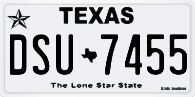 TX license plate DSU7455
