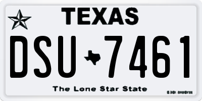 TX license plate DSU7461