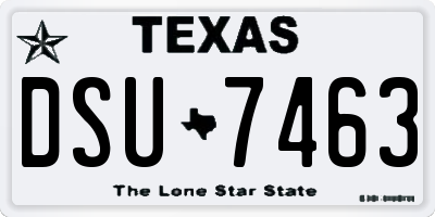 TX license plate DSU7463