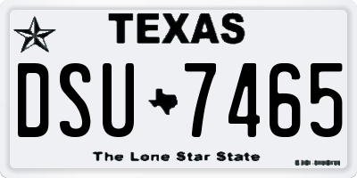 TX license plate DSU7465