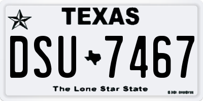 TX license plate DSU7467