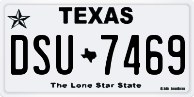 TX license plate DSU7469