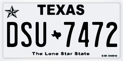 TX license plate DSU7472