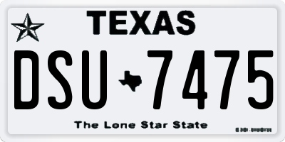TX license plate DSU7475