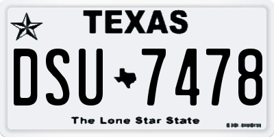 TX license plate DSU7478