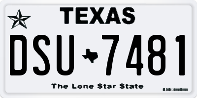 TX license plate DSU7481
