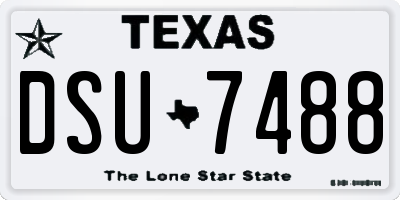 TX license plate DSU7488