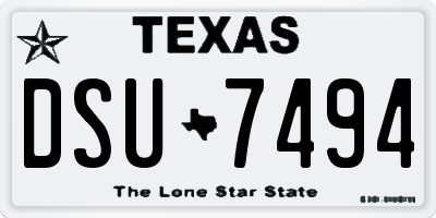 TX license plate DSU7494