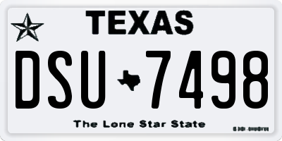 TX license plate DSU7498