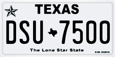 TX license plate DSU7500