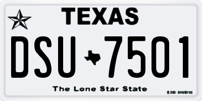 TX license plate DSU7501