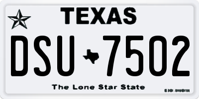 TX license plate DSU7502