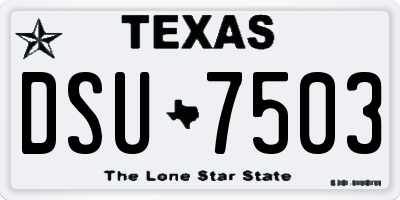 TX license plate DSU7503