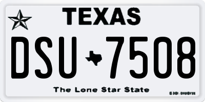 TX license plate DSU7508
