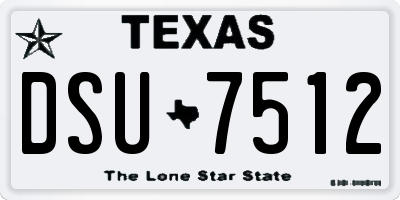 TX license plate DSU7512