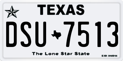 TX license plate DSU7513