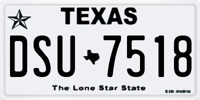 TX license plate DSU7518