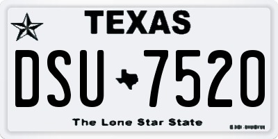 TX license plate DSU7520
