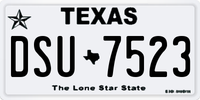 TX license plate DSU7523