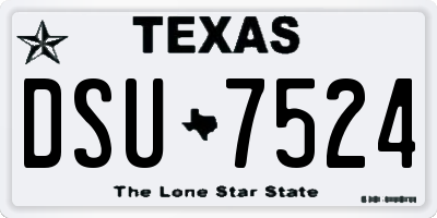TX license plate DSU7524