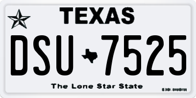 TX license plate DSU7525