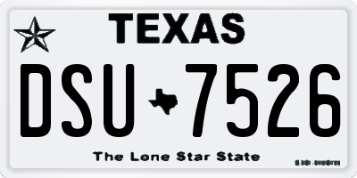 TX license plate DSU7526