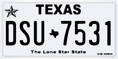 TX license plate DSU7531