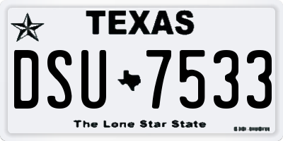 TX license plate DSU7533