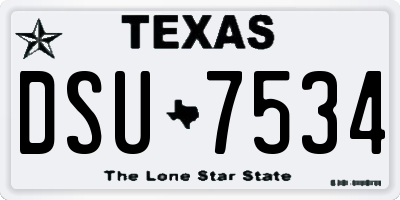 TX license plate DSU7534