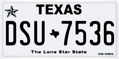 TX license plate DSU7536