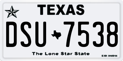 TX license plate DSU7538