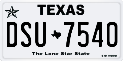 TX license plate DSU7540