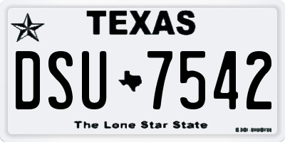 TX license plate DSU7542