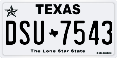 TX license plate DSU7543