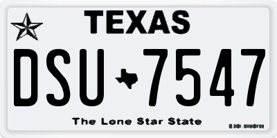 TX license plate DSU7547