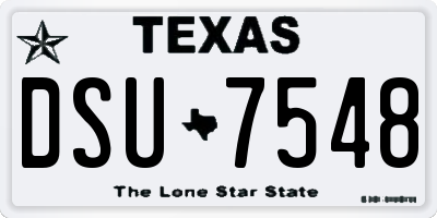 TX license plate DSU7548