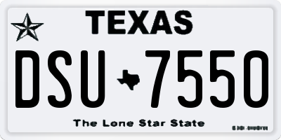 TX license plate DSU7550