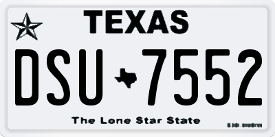 TX license plate DSU7552